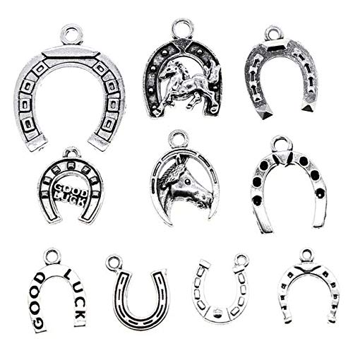 100g tibetano plata herradura colgantes encantos para pulseras joyería fabricación DIY accesorios
