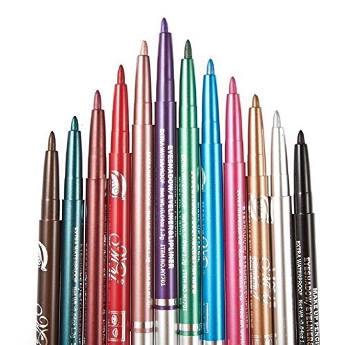 12 Colores Delineador de ojos Eyeliner de color prueba de agua Eye Liner,Lápiz de Cejas Cosméticos de maquillaje de ojos Maquillaje 12 Colores Delineador de ojos Eyeliner de color prueba de agua Eye Liner,Lápiz de Cejas Cosméticos de maquillaje de ojos Maquillaje