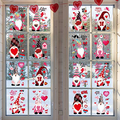 130 Piezas 16 Hojas Pegatinas de Ventanas de Día de San Valentín Adornos de Pared Ventana de Gnomos Corazón Desmontables para Boda Aniversario Cumpleaños 130 Piezas 16 Hojas Pegatinas de Ventanas de Día de San Valentín Adornos de Pared Ventana de Gnomos Corazón Desmontables para Boda Aniversario Cumpleaños