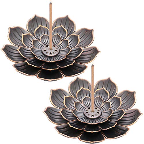 2 Piezas Soportes de Loto de Latón Portainciensos de Loto de Palo Quemador de Incienso de Cono con Receptor de Ceniza para Accesorios de Casa de Té Oficina Hogar 2 Piezas Soportes de Loto de Latón Portainciensos de Loto de Palo Quemador de Incienso de Cono con Receptor de Ceniza para Accesorios de Casa de Té Oficina Hogar