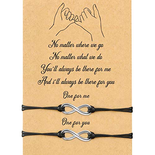 2 pulseras de amistad a juego para regalo a mejor amigo o a tu pareja Negro 2 pulseras de amistad a juego para regalo a mejor amigo o a tu pareja Negro