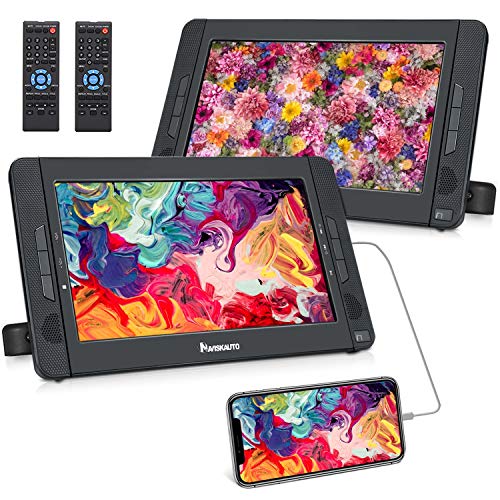 2 Reproductor de DVD Portátil para Coche con HDMI, 10.1” reposacabezas con Dos Pantallas para Niños 5 Horas Batería Recargable Compatible con Tarjeta SD y USB con 2 Mando a Distancias - NAVISKAUTO 2 Reproductor de DVD Portátil para Coche con HDMI, 10.1” reposacabezas con Dos Pantallas para Niños 5 Horas Batería Recargable Compatible con Tarjeta SD y USB con 2 Mando a Distancias - NAVISKAUTO