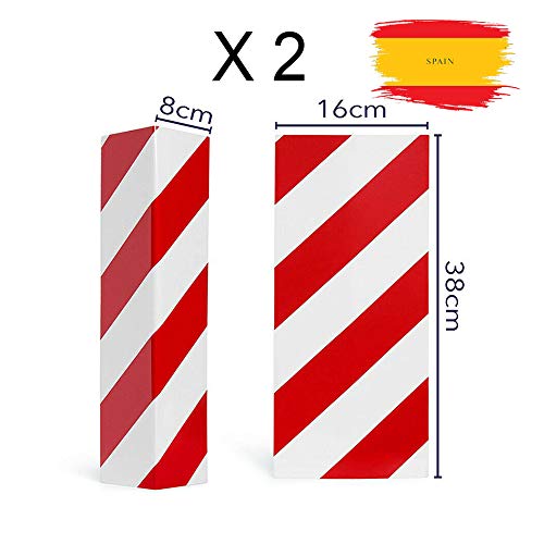 2 unidades Paragolpes Protector Garaje para La Puerta de Coche Columnas Parking protector puerta garaje Esquina Parking Adhesivo Al Apagar-ROJO BLANC 38x16cm 2 unidades Paragolpes Protector Garaje para La Puerta de Coche Columnas Parking protector puerta garaje Esquina Parking Adhesivo Al Apagar-ROJO BLANC 38x16cm