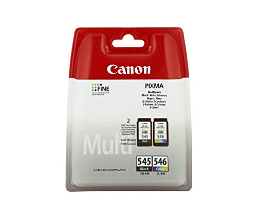 2 x Canon PG-545 cl 546/8287 B 005, 8287B005/PG545/CL-546 Original cartuchos de tinta negro, cian, Magenta, amarillo 2 x Canon PG-545 cl 546/8287 B 005, 8287B005/PG545/CL-546 Original cartuchos de tinta negro, cian, Magenta, amarillo