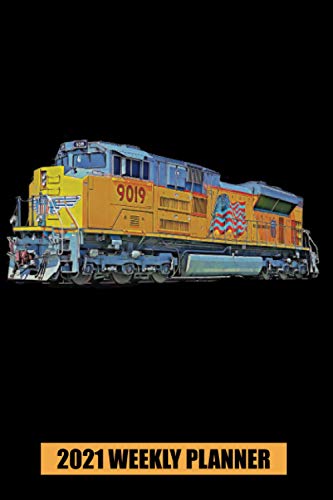 2021 Weekly Planner: Freight Train Union Pacific Engine: 6" x 9" Portable Format