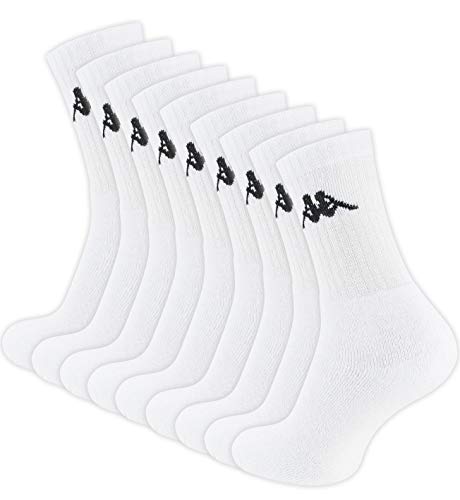 3 – 6 – 9 o 12 pares Original Kappa Tenis Calcetines de deporte calcetines Negro con Neon AM Puños Negro 9 Pareja