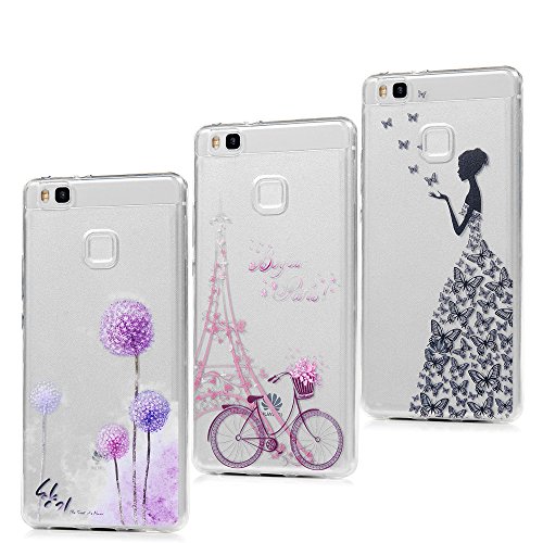 3x Funda Huawei P9 Lite, Carcasa Silicona Gel Case Ultra Delgado TPU Goma Flexible Cover para Huawei P9 Lite - Chica + Bici + Diente De León 3x Funda Huawei P9 Lite, Carcasa Silicona Gel Case Ultra Delgado TPU Goma Flexible Cover para Huawei P9 Lite - Chica + Bici + Diente De León