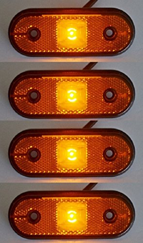 4 piezas de 12-24 V lente reflectante LED contorno lateral frontal naranja ámbar luces marcador marcador E-marcado camión volquete caravana autocaravana autobús furgoneta