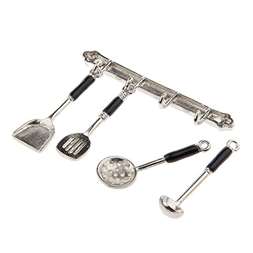 5 Piezas Juegos de Casa de Muñecas Herramienta de Cocina Muebles en Miniatura Escala 1:12 Color Plata 5 Piezas Juegos de Casa de Muñecas Herramienta de Cocina Muebles en Miniatura Escala 1:12 Color Plata