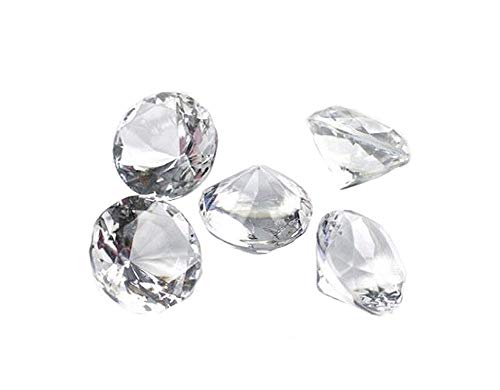 50x piedras de decoración diamantes, transparentes, Ø 20 mm cristal claro para decoración de mesa, boda, bautizo