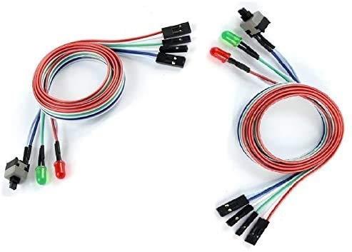 56Tiankoou - 2 cables 3 en 1 para ordenador de sobremesa ATX para reiniciar on/off LED Switch Power cable / 55 cm