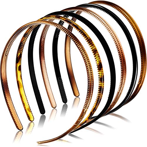 6 Piezas Diademas de Plástico Liso Diademas de Peine de Dientes Bandas de Cabello Flacas de Bricolaje para Mujer Niña (8 mm, Multicolor) 6 Piezas Diademas de Plástico Liso Diademas de Peine de Dientes Bandas de Cabello Flacas de Bricolaje para Mujer Niña (8 mm, Multicolor)