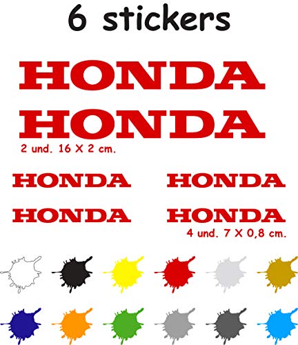 6 X Pegatina Vinilo Adhesivo Troquelado 7 Años Compatible con Honda (Rojo)