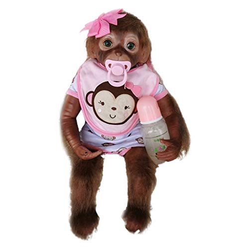 6Wcveuebuc Muñeca de mono de bebé de tamaño real, muy suave, de cuerpo entero, regalo sorpresa para niñas