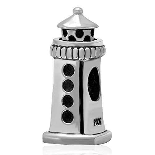Abalorio de plata de ley 925 con diseño de la torre de la vida del mar, para pulsera Pandor Abalorio de plata de ley 925 con diseño de la torre de la vida del mar, para pulsera Pandor