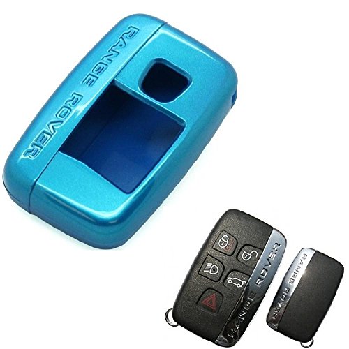 ABS de alta calidad duro Carcasa 2 pieza protectora de plástico para Nueva 5 Botón Smart Key Fob protector carcasa Range Rover Evoque Discovery Freelander deporte Svr 2014 2015 2016 2017 (azul)