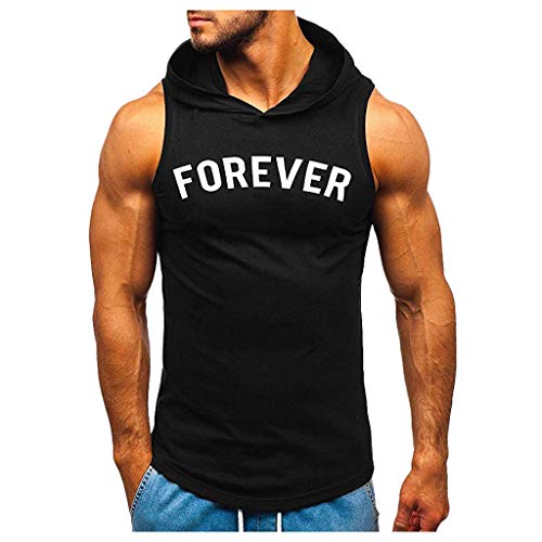 acction Camiseta con Capucha de Tirantes Deportes para Hombre, Tops Camisa sin Mangas de Verano Fitness