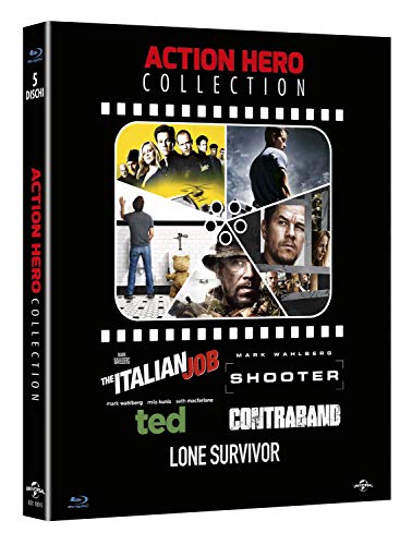 action hero collection 5 br the italian job - shooter - ted - contraband - lone survivor box set