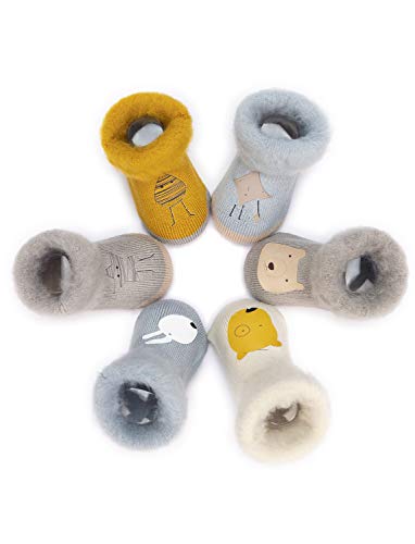 Adorel Calcetines Termicos de Felpa para Bebé Niño Lote de 6 Motivo Animal & Boceto 14-16 (Tamaño del Fabricante XS) Adorel Calcetines Termicos de Felpa para Bebé Niño Lote de 6 Motivo Animal & Boceto 14-16 (Tamaño del Fabricante XS)