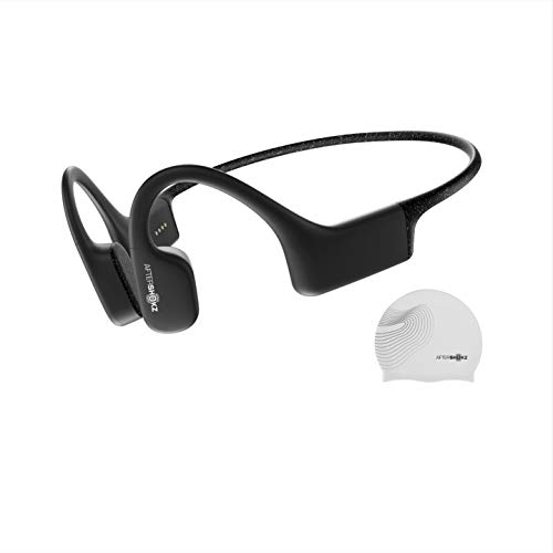 AfterShokz Xtrainerz, Auriculares MP3 de conducción ósea, Ideales para Utilizar en la práctica de la natación, con Memoria de 4GB,Black Diamond