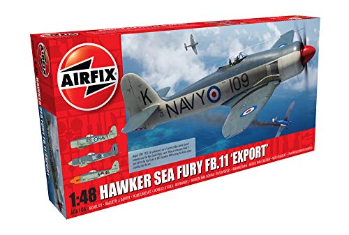 Airfix-1/48 Hawker Sea Fury FB.II Export Edition Model, Color Gris (Hornby Hobbies LTD A06106)