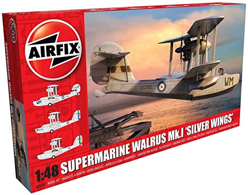 Airfix-1/48 Supermarine Walrus Silver Wings Model, Color Gris (Hornby Hobbies LTD A09187)