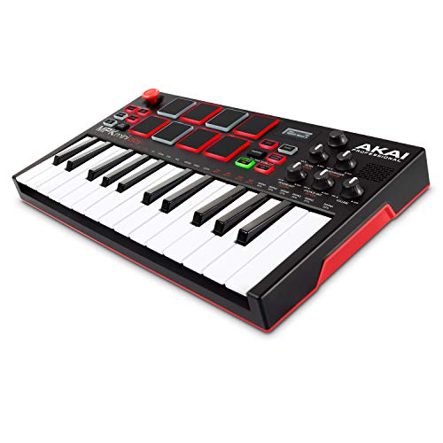 AKAI Professional MPK Mini Play - Mini teclado controlador MIDI USB completamente independiente y con altavoz integrado, pads estilo MPC, efectos internos y paquete de software incluido