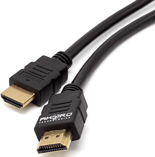 AKORD Cable HDMI a HDMI V1.4 con conectores chapados en oro, 1,5 m, color negro