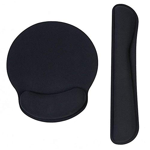 Almohadilla Teclado y Alfombrilla de Ratón Ergonómico Cojín de Muñeca con Reposamuñecas de Memoria para Trabajadores y Jugadores.(color negro) Almohadilla Teclado y Alfombrilla de Ratón Ergonómico Cojín de Muñeca con Reposamuñecas de Memoria para Trabajadores y Jugadores.(color negro)