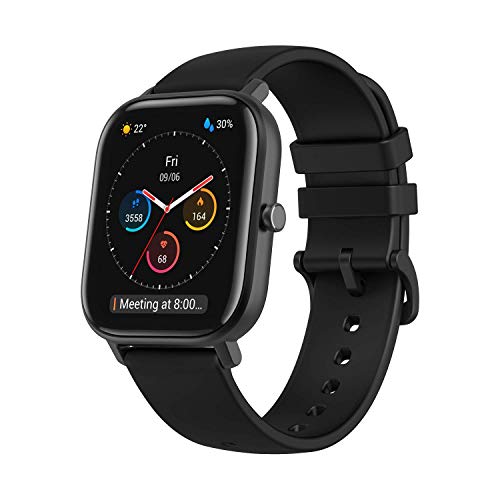 Amazfit GTS Reloj Smartwactch Deportivo | 14 días Batería | GPS+Glonass | Sensor Seguimiento Biológico BioTracker™ PPG | Frecuencia Cardíaca | Natación | Bluetooth 5.0 (iOS & Android) Negro