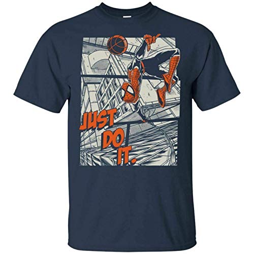 Amazing Spider Man T-Shirt Just Do It Men's tee Shirt Short Sleeve,Navy,4XL