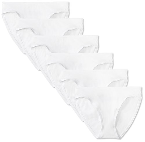 Amazon Essentials Cotton Stretch Bikini Panty, 6-Pack baño, Blanco (White), X-Small Amazon Essentials Cotton Stretch Bikini Panty, 6-Pack baño, Blanco (White), X-Small