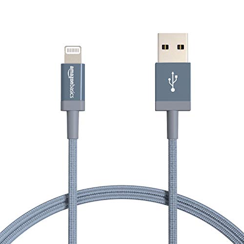 AmazonBasics - Cable Lightning a USB-A de nailon trenzado, cargador certificado por MFi, color gris oscuro, 91,2 cm (2 unidades) AmazonBasics - Cable Lightning a USB-A de nailon trenzado, cargador certificado por MFi, color gris oscuro, 91,2 cm (2 unidades)