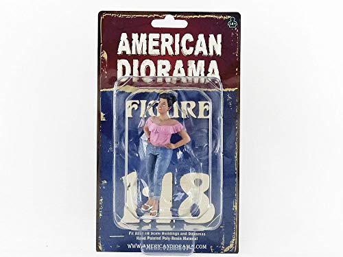 American Diorama - Coche en Miniatura de colección, 38182, Beige/Azul/Rosa