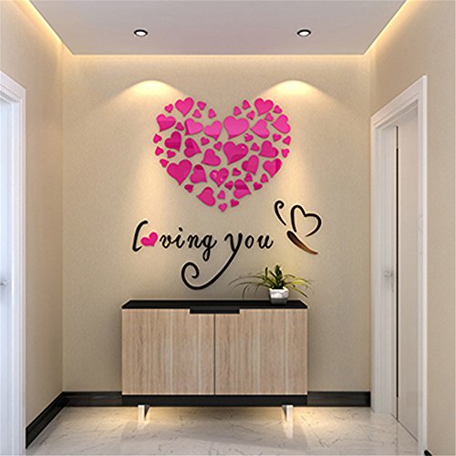 Amor corazón DIY Vinilo extraíble calcomanía Arte Mural Pegatinas de Pared decoración de la habitación del hogar, decoración del hogar del día de San Valentín Amor corazón DIY Vinilo extraíble calcomanía Arte Mural Pegatinas de Pared decoración de la habitación del hogar, decoración del hogar del día de San Valentín