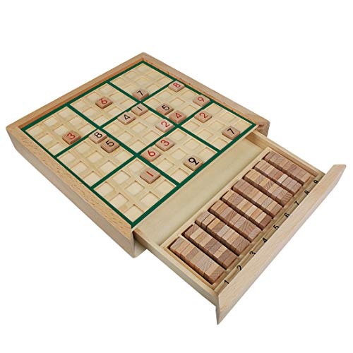 Andux Juego de Mesa de Madera Sudoku con cajón SD-02 (Verde)