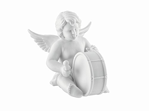 Ángel con bombo hecho de porcelana biscuit blanco mate de calidad Rosenthal 11 cm en caja de regalo Ángel con bombo hecho de porcelana biscuit blanco mate de calidad Rosenthal 11 cm en caja de regalo