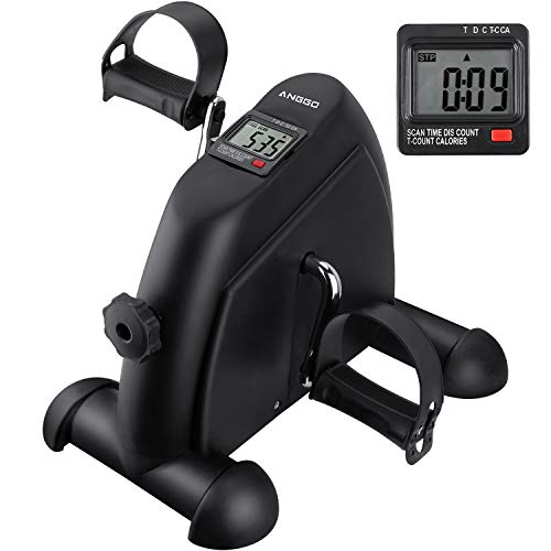 ANGGO Mini Bicicleta Estática, Pedales Estaticos para Entrenamiento de Brazos y Piernas, Pedaleador con LCD Pantalla y Resistencia Ajustable para Hacer Ejercicio en Casa con Alfombra Antideslizante ANGGO Mini Bicicleta Estática, Pedales Estaticos para Entrenamiento de Brazos y Piernas, Pedaleador con LCD Pantalla y Resistencia Ajustable para Hacer Ejercicio en Casa con Alfombra Antideslizante