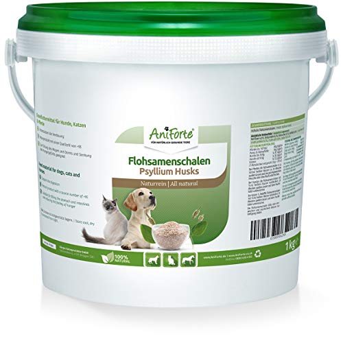 AniForte Cáscaras de psyllium para caballos, perros y gatos 1kg - Producto natural, ricas en fibra, psyllium indio para caballos en calidad de alimento crudo AniForte Cáscaras de psyllium para caballos, perros y gatos 1kg - Producto natural, ricas en fibra, psyllium indio para caballos en calidad de alimento crudo