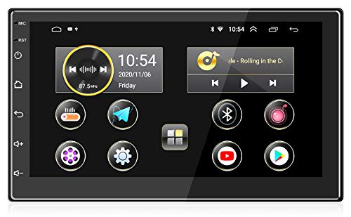 ANKEWAY 2021 Nuevo 7 Pulgadas [2G+16G] Android 10.1 Radio Coche 2 DIN con HiFi+WiFi+Bluetooth+RDS+FM+Am+Navegación GPS, Sistema Multimedia de Internet para Coche con Pantalla Táctil HD de 1080P(12V)