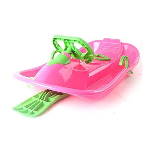 Anmy 5 PC/Lot- Incluir Regalo - Volante Grueso de Motos de Nieve for niños - Trineo de la Nieve con Las Pastillas de Freno Hierba Panel de Adultos Trineos de Nieve (Color : Pink, Size : OneSize)