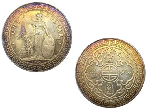 AOIWE Reino Unido 1 dólar British Trade Dollar 1929 One Dollar Cupronickel Plateado Hong Kong Yi Yuan Copy Coin