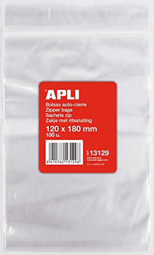 Apli 13129 - Bolsa de autocierre, paquete de 100 unidades Apli 13129 - Bolsa de autocierre, paquete de 100 unidades