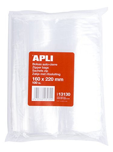 APLI 13130 - Bolsa de Autocierre, Paquete de 100 Unidades APLI 13130 - Bolsa de Autocierre, Paquete de 100 Unidades