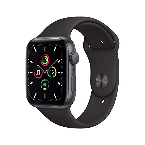 Apple Watch SE (GPS, 44 mm) Caja de aluminio en gris espacial - Correa deportiva negra Apple Watch SE (GPS, 44 mm) Caja de aluminio en gris espacial - Correa deportiva negra