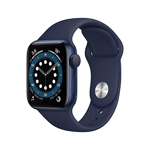 Apple Watch Series 6 (GPS, 40 mm) Caja de aluminio en azul - Correa deportiva azul marino intenso