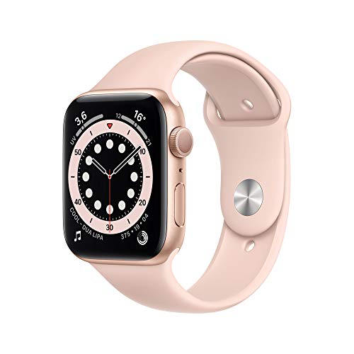 Apple Watch Series 6 (GPS, 44 mm) Caja de aluminio en oro - Correa deportiva rosa arena
