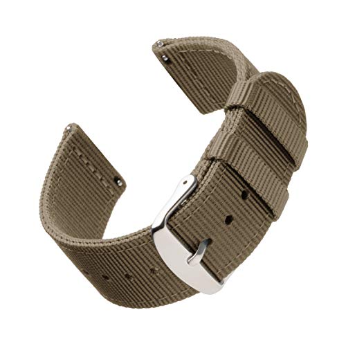 Archer Watch Straps | Repuesto de Correa de Reloj de Nailon para Hombre y Mujer, Correa Fácil de Abrochar para Relojes y Smartwatch | Caqui, 20mm