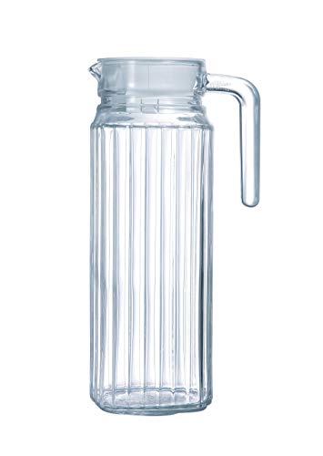 Arcoroc Quadro Jarra de Agua de Cristal con Tapa para Nevera, 1,1L, Blanco Arcoroc Quadro Jarra de Agua de Cristal con Tapa para Nevera, 1,1L, Blanco