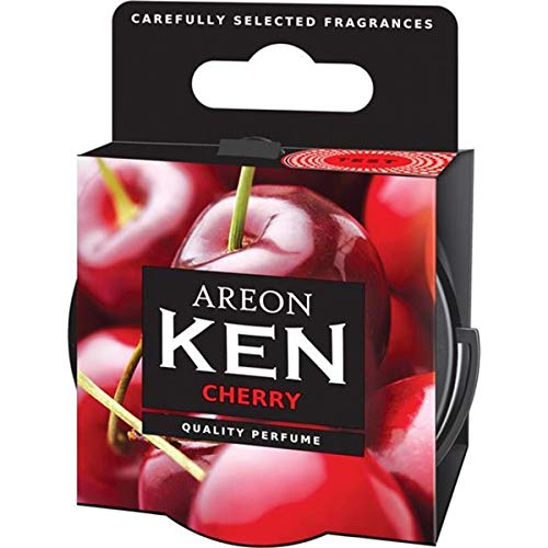 AREON Ken Ambientador Coche Cherry Cereza Aire Olor Fruit Lata Debajo Asiento Rojo 3D (Pack de 2)